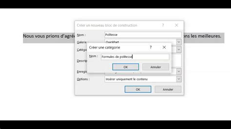 comment créer un quickpart.
